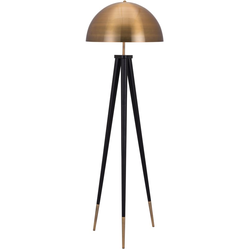 Zuo Mascot Metal Floor Lamp In Brass And Black