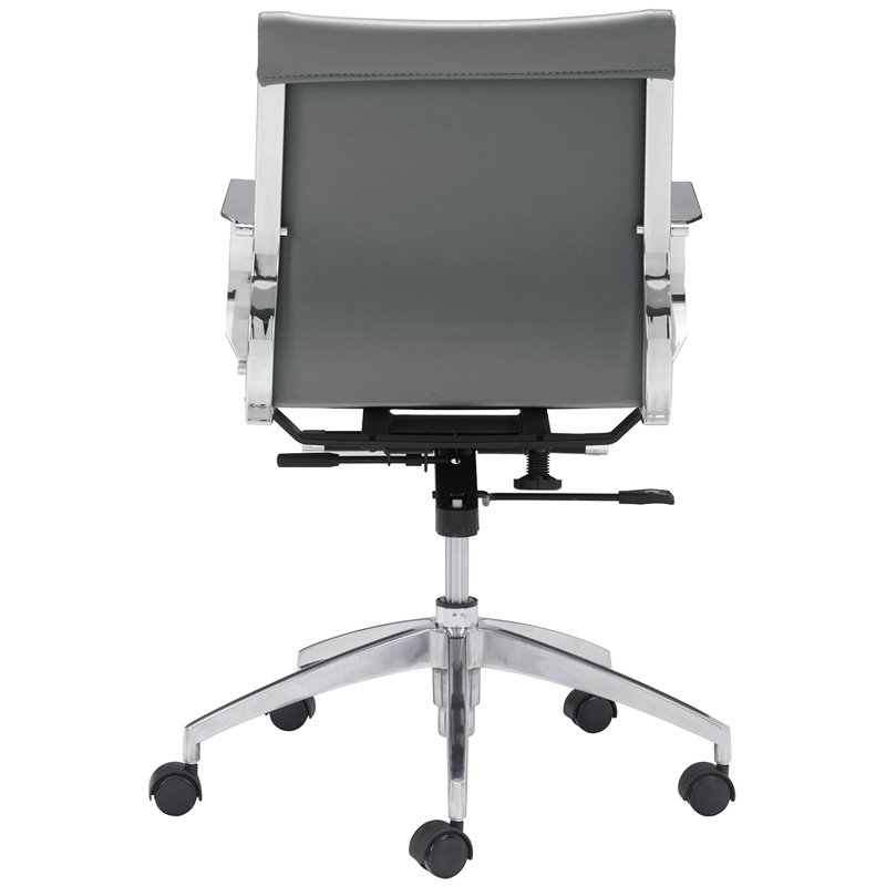 Glider Low Back Office Chair Gray - Zuo Modern 100835