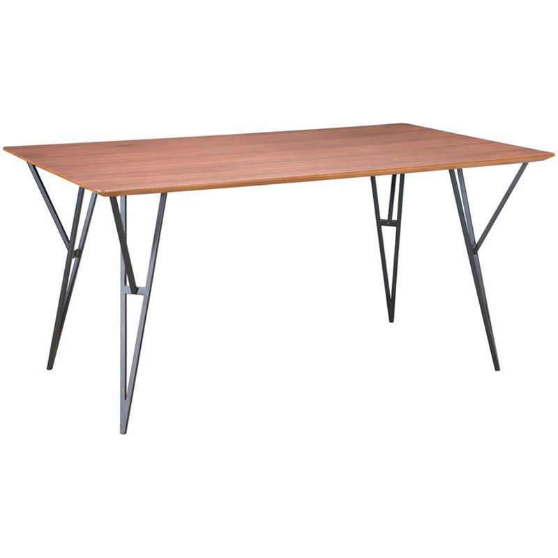 Zuo Audrey Dining Table In Walnut And Black 100954
