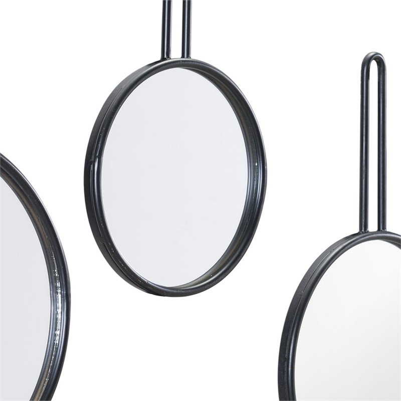 Zuo 4 Piece Round Decorative Mirror Set In Black