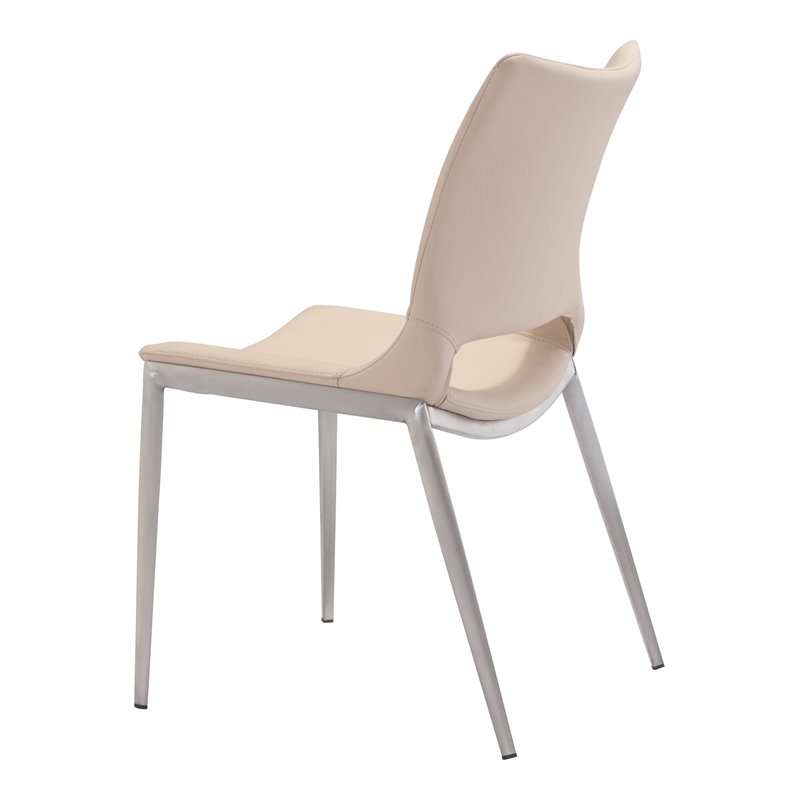 Ace Faux Leather Dining Side Chair Light Pink Set Of 2 101281