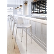 ZUO Ace Silver Faux Leather Upholstered Barstool (Set of 2) White & Silver