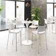 ZUO Ace Silver Faux Leather Upholstered Barstool (Set of 2) White & Silver
