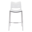 ZUO Ace Silver Faux Leather Upholstered Barstool (Set of 2) White & Silver