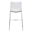 ZUO Ace Silver Faux Leather Upholstered Barstool (Set of 2) White & Silver