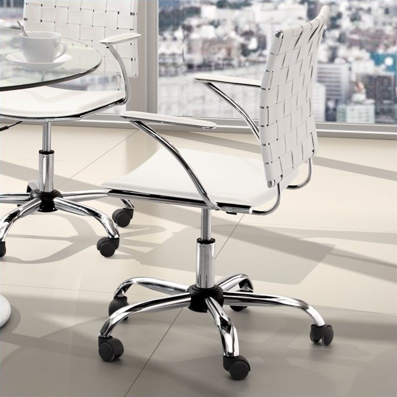 Zuo Criss Cross Office Chair White 205031