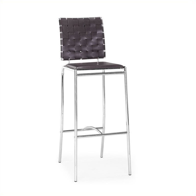 Zuo Criss Cross 29 Strap Back Bar Stool In Black Set Of 2 33307x Zuo Criss Cross 29