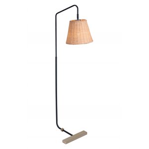 zuo malone modern 1-light floor lamp in natural
