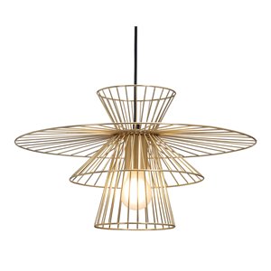 zuo azzi modern 1-light ceiling lamp in gold