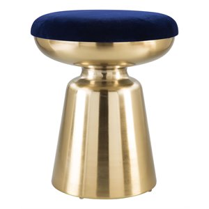 zuo juniper modern side stool in blue & gold