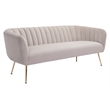 ZUO Deco Modern Polyester Velvet Upholstered Sofa in Beige & Gold