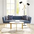 ZUO Deco Modern Polyester Velvet and Stainless Steel Sofa in Gray & Gold