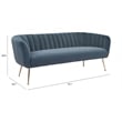 ZUO Deco Modern Polyester Velvet and Stainless Steel Sofa in Gray & Gold