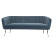 ZUO Deco Modern Polyester Velvet and Stainless Steel Sofa in Gray & Gold