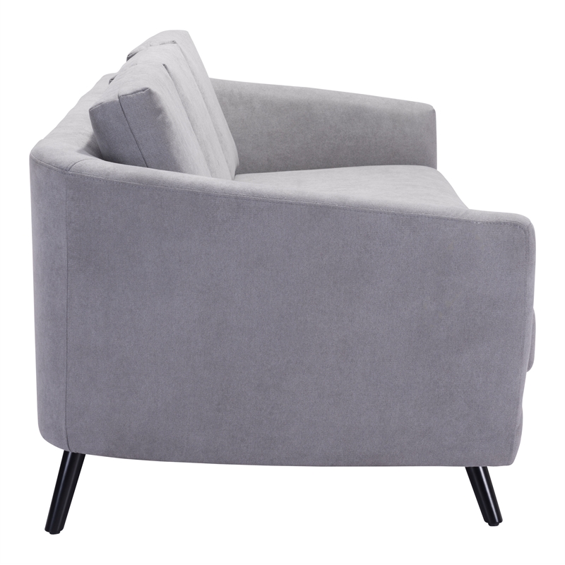 ZUO Divinity Modern Polyester Velvet Upholstered Sofa in Gray