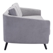 ZUO Divinity Modern Polyester Velvet Upholstered Sofa in Gray