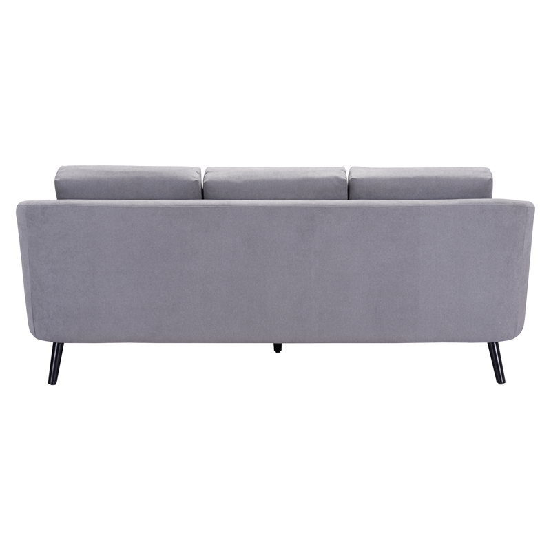 ZUO Divinity Modern Polyester Velvet Upholstered Sofa in Gray