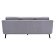 ZUO Divinity Modern Polyester Velvet Upholstered Sofa in Gray