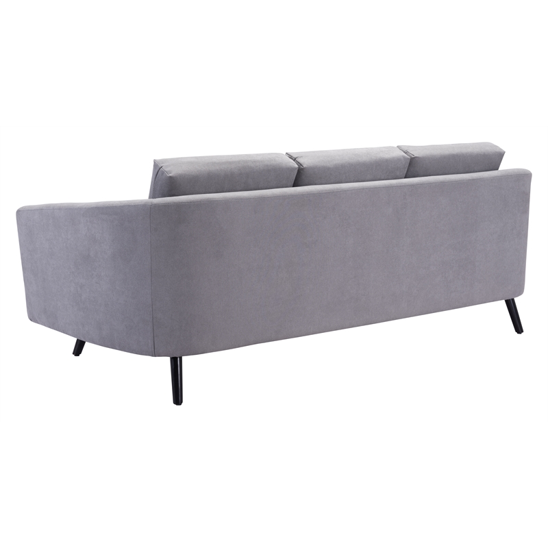 ZUO Divinity Modern Polyester Velvet Upholstered Sofa in Gray