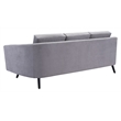 ZUO Divinity Modern Polyester Velvet Upholstered Sofa in Gray