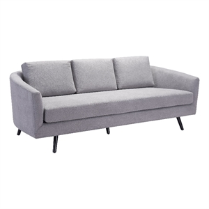 ZUO Divinity Modern Polyester Velvet Upholstered Sofa in Gray