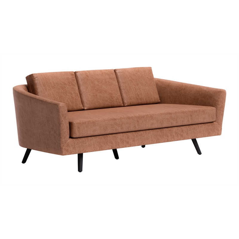 ZUO Divinity Modern Polyurethane Upholstered Sofa in Brown