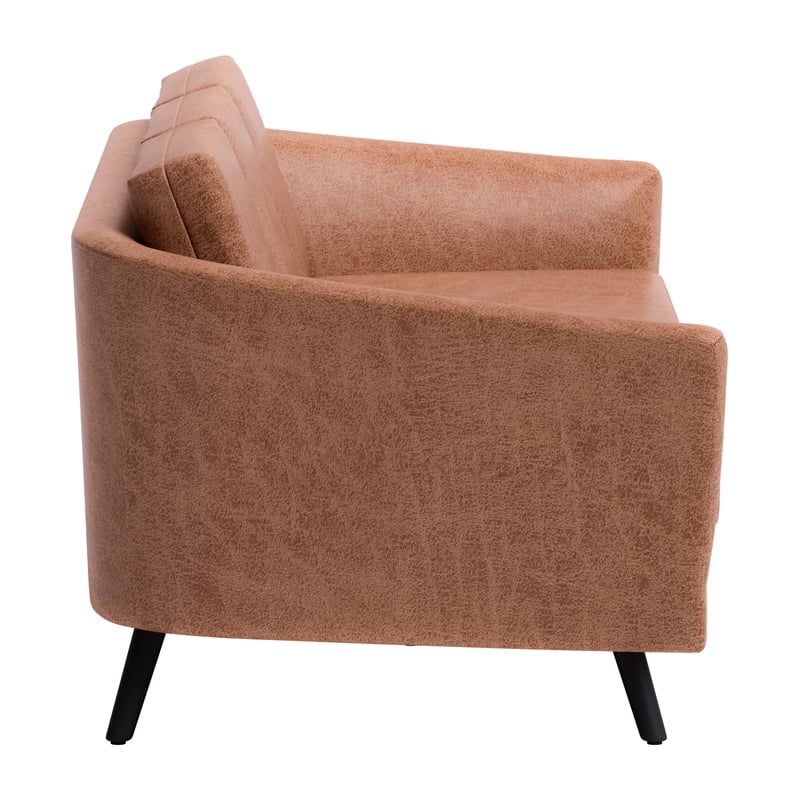 ZUO Divinity Modern Polyurethane Upholstered Sofa in Brown