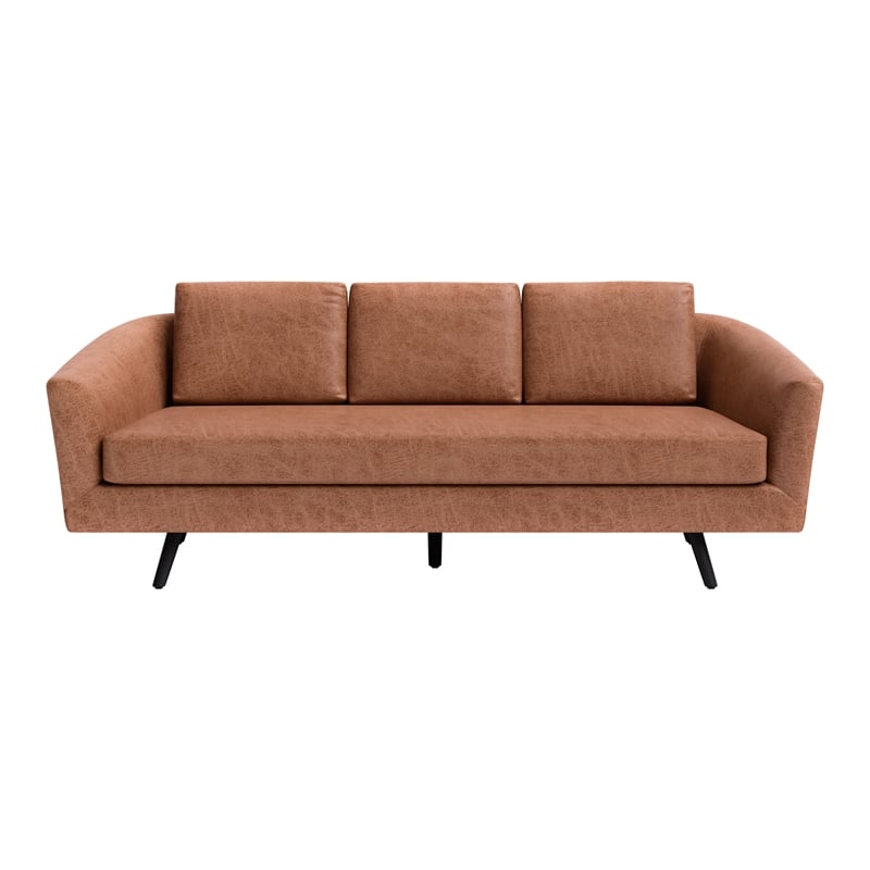 ZUO Divinity Modern Polyurethane Upholstered Sofa in Brown