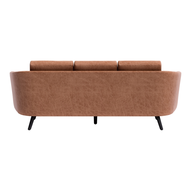 ZUO Divinity Modern Polyurethane Upholstered Sofa in Brown