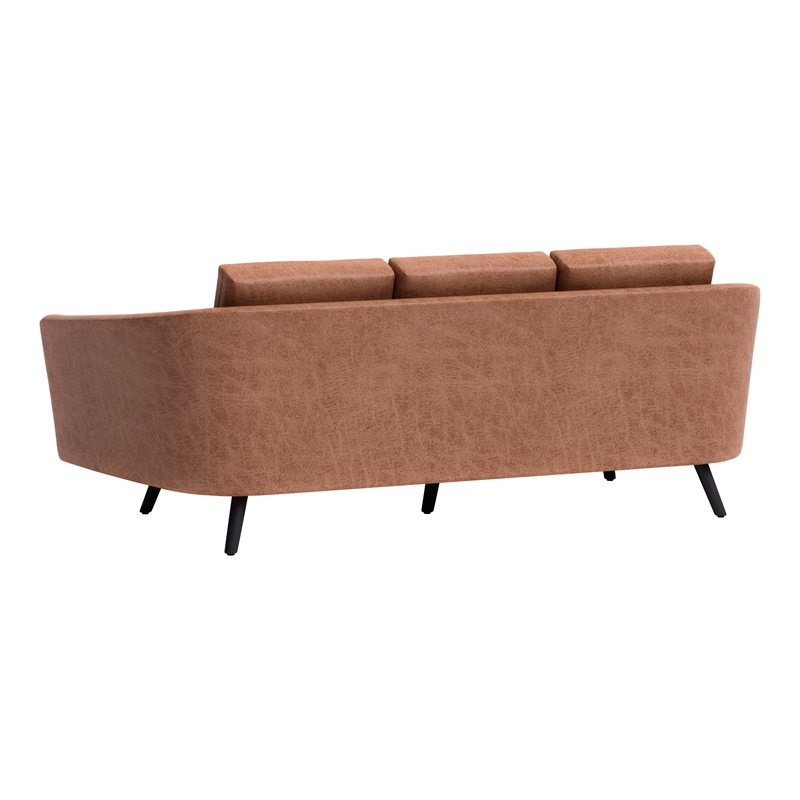 ZUO Divinity Modern Polyurethane Upholstered Sofa in Brown