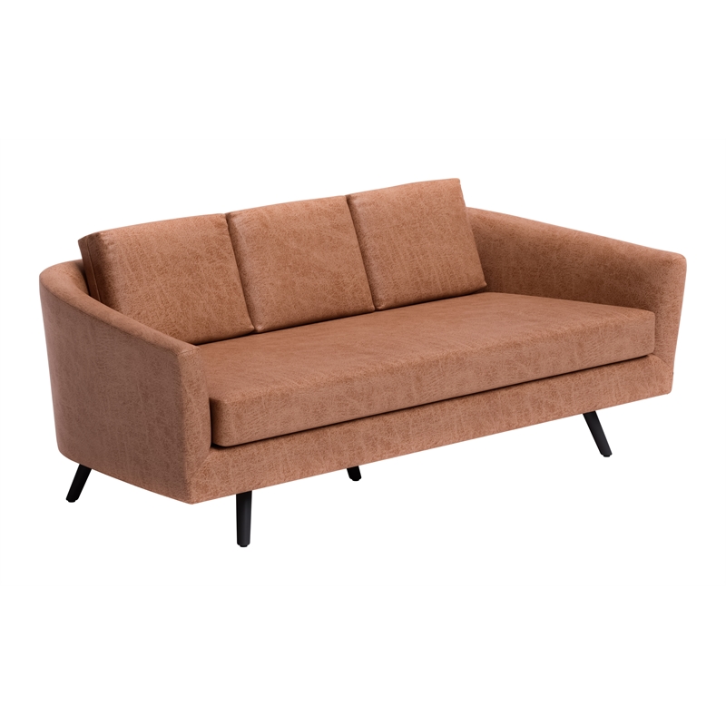 ZUO Divinity Modern Polyurethane Upholstered Sofa in Brown
