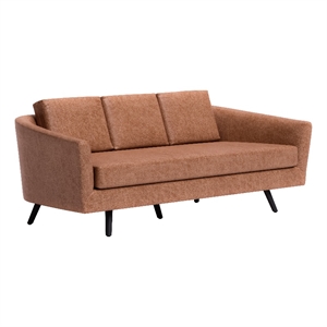 ZUO Divinity Modern Polyurethane Upholstered Sofa in Brown