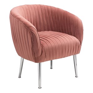 zuo betsy modern accent chair in pink