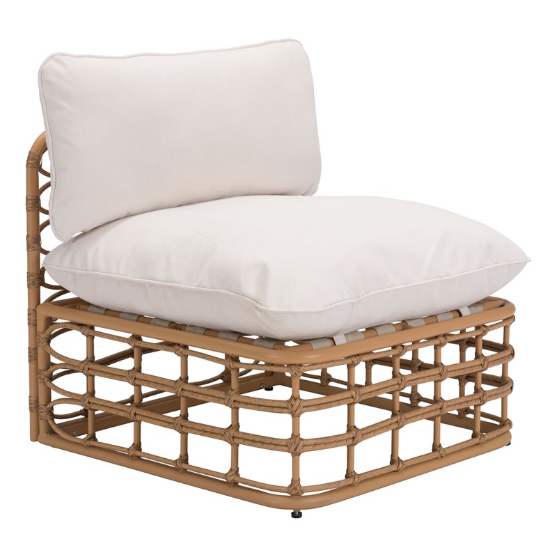 ZUO Kapalua Modern Middle Chair in Beige & Natural