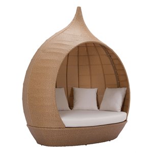 zuo st lucia modern beach daybed in beige & natural