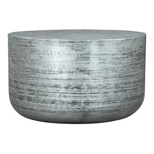 zuo sara modern aluminum coffee table in antique silver finish