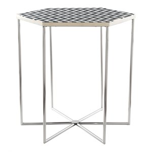 ZUO Forma Modern Steel Metal MDF and Resin Side Table in Gray
