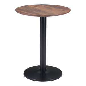 zuo alto modern steel metal and mdf bistro table in brown/black
