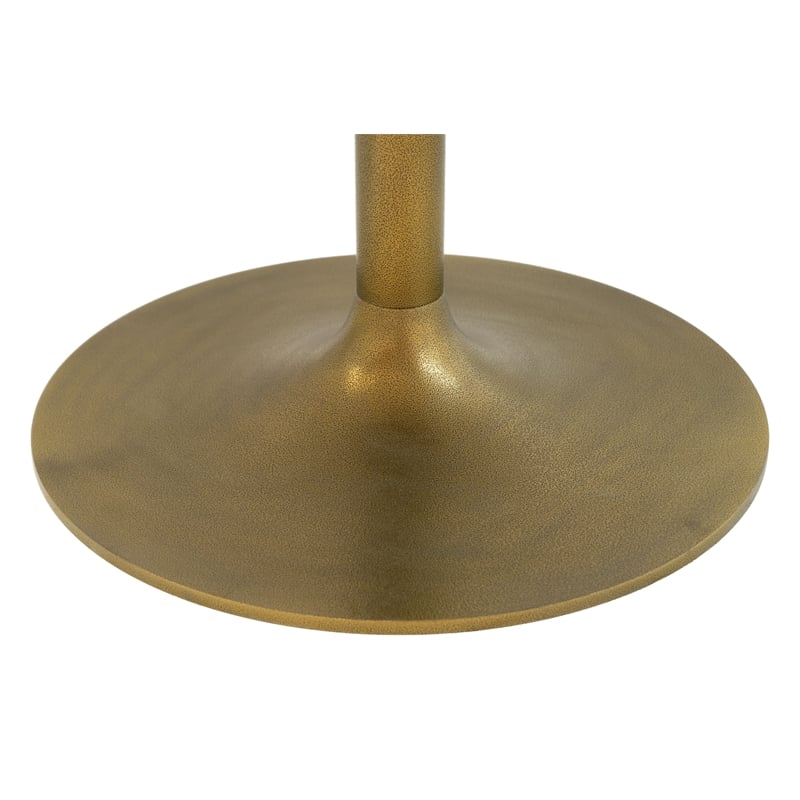 ZUO Ithaca Marble Top Round Dining Table in White and Gold