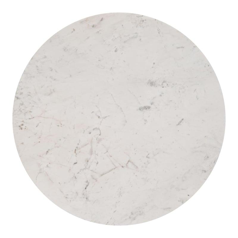 ZUO Ithaca Marble Top Round Dining Table in White and Gold