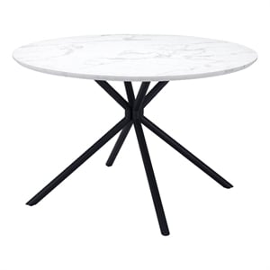 ZUO Amiens MDF Laminate Top with Marble Print Dining Table in White