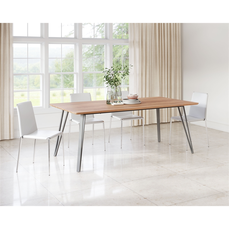 ZUO Perpignan Engineered Wood Top Dining Table in Brown