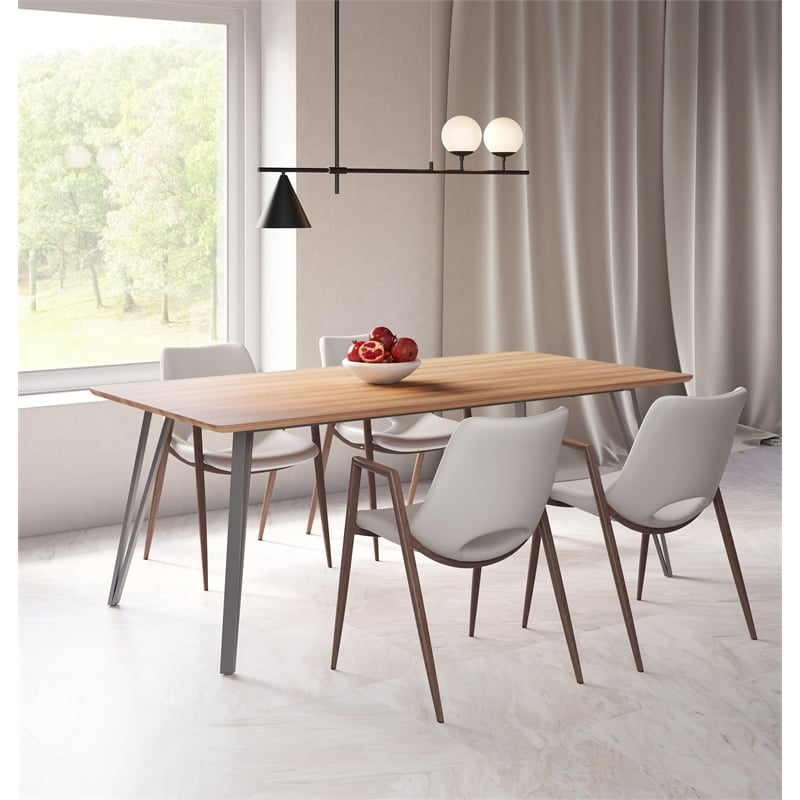 ZUO Perpignan Engineered Wood Top Dining Table in Brown