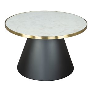 zuo nuclear iron stainless steel marble and mdf coffee table in black