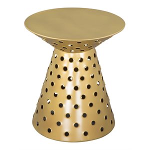 ZUO Proton Modern Style Iron Metal Side Table in Gold Finish
