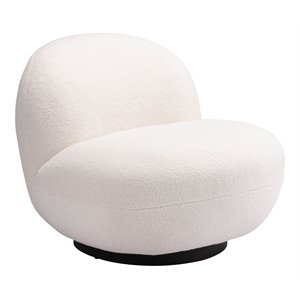 zuo myanmar modern steel foam and polyester accent chair in cream