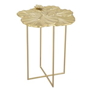 ZUO Lotus Modern Iron and Aluminum Side Table in Gold Finish
