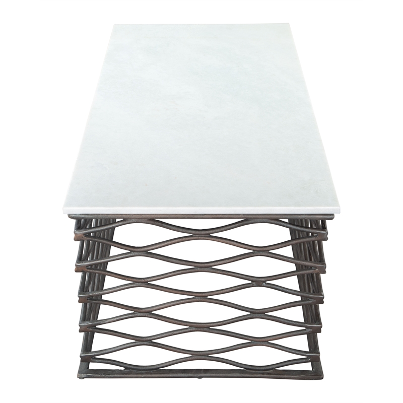 ZUO Duchess Coffee Table in White & Antique Bronze