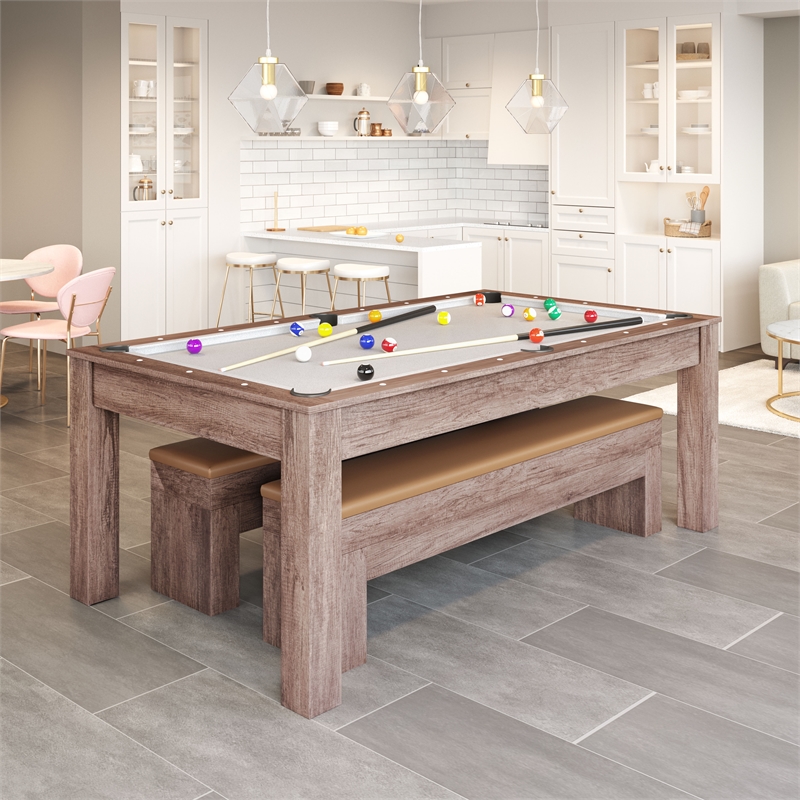 ZUO Bonker 3-in-1 Engineered Wood Rectangular Table in Brown