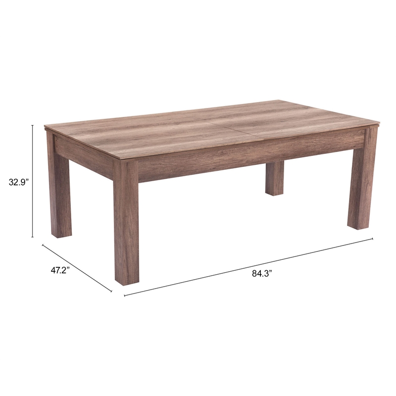 ZUO Bonker 3-in-1 Engineered Wood Rectangular Table in Brown